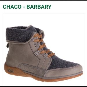 Chaco Barbary Nickel Gray Leather Wool Women boot